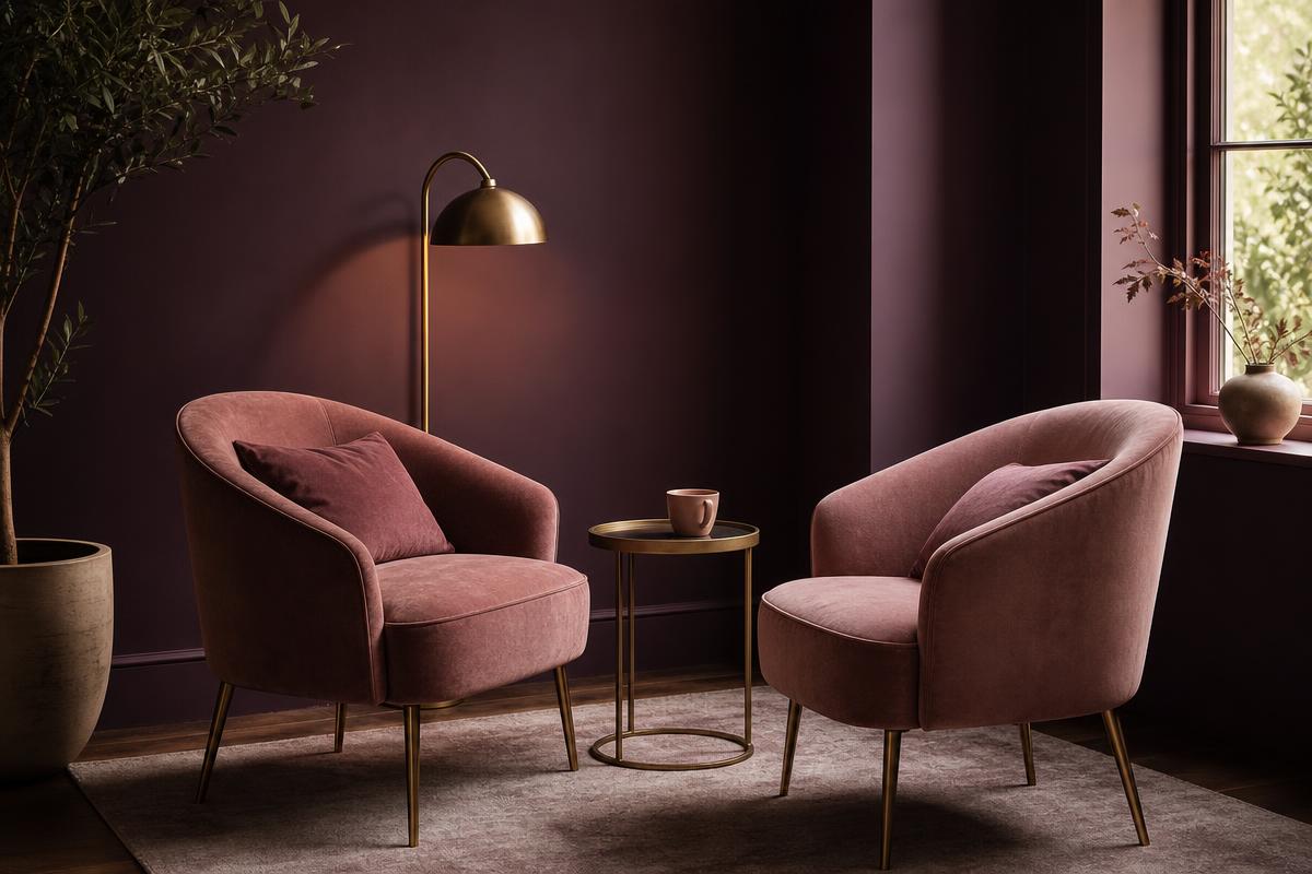 Two soft armchairs in a calm, warmly lit advisory space
